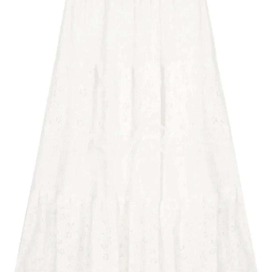 Y2k White Long Lace Skirt