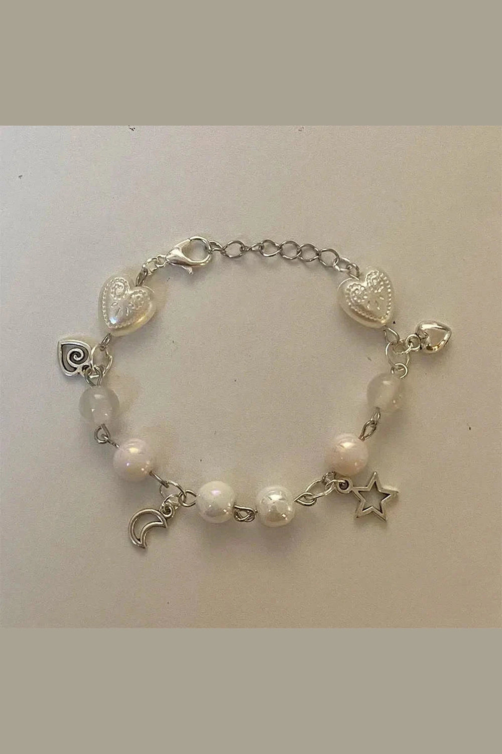 Y2k White Pearl Glass Bead Bracelet