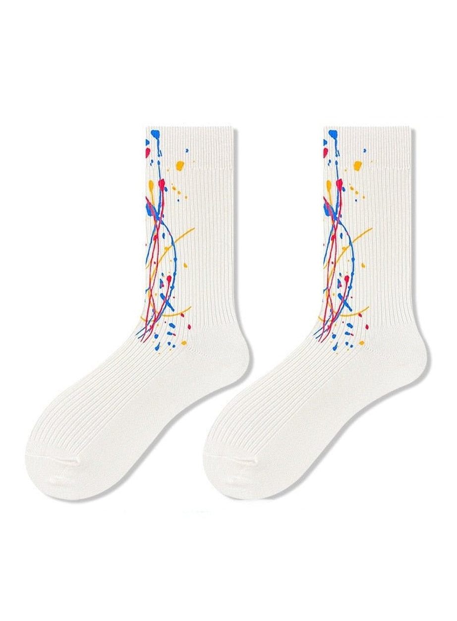 Y2k White printed socks