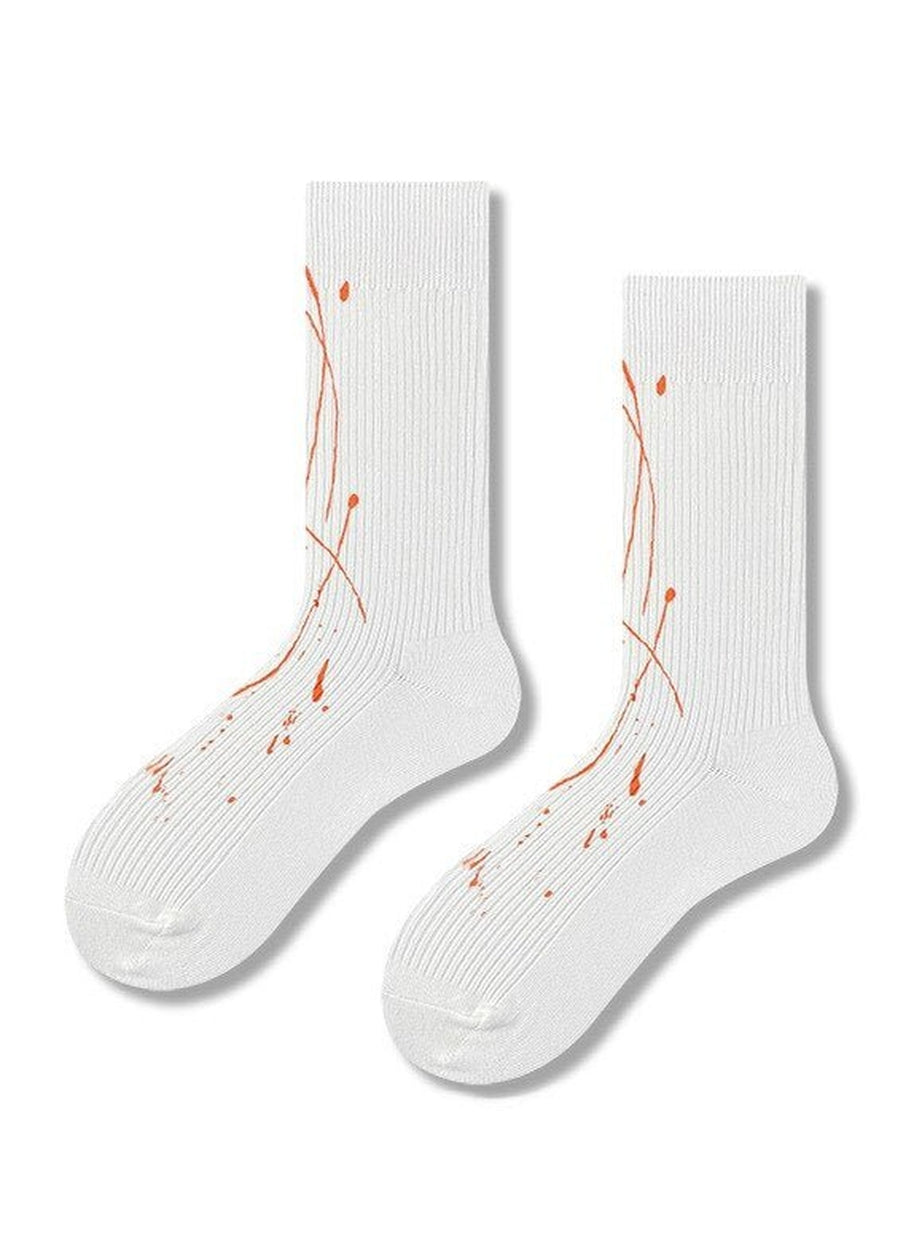 Y2k White printed socks
