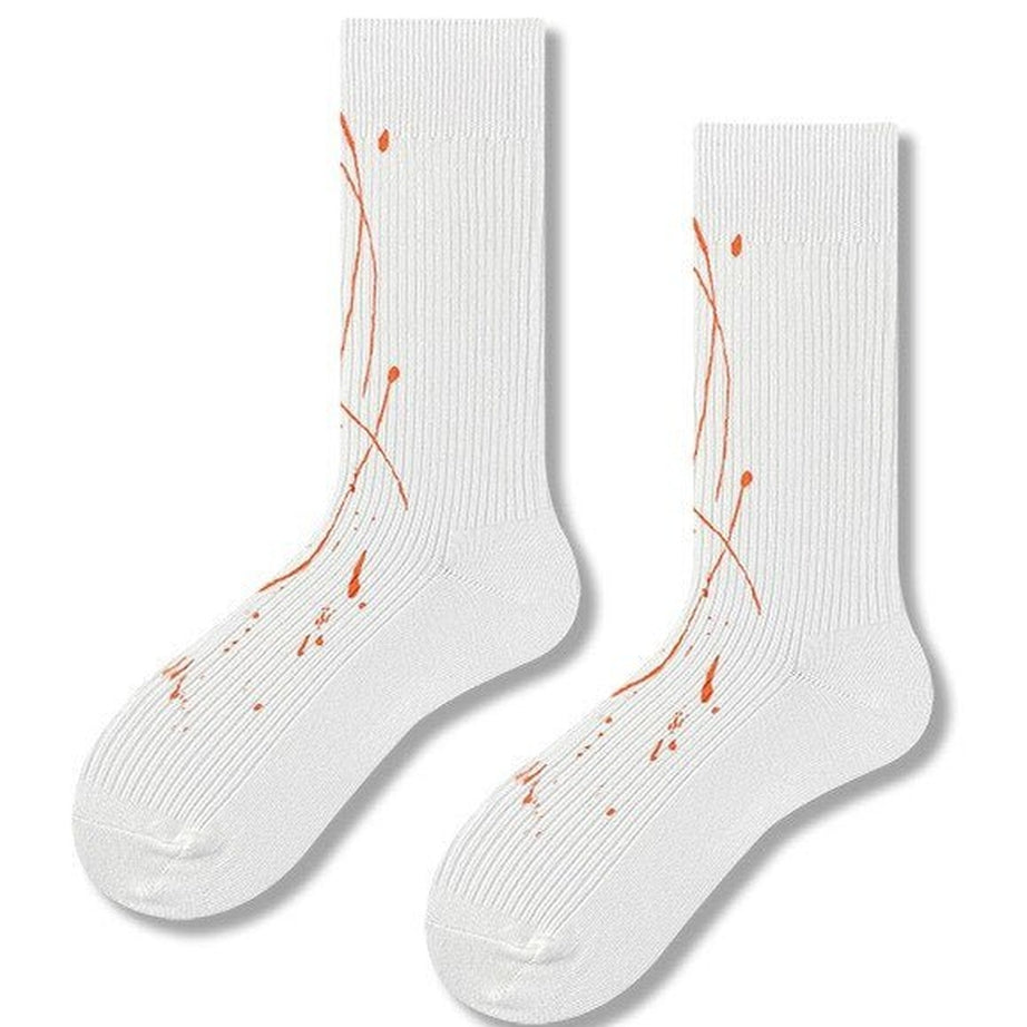 Y2k White printed socks