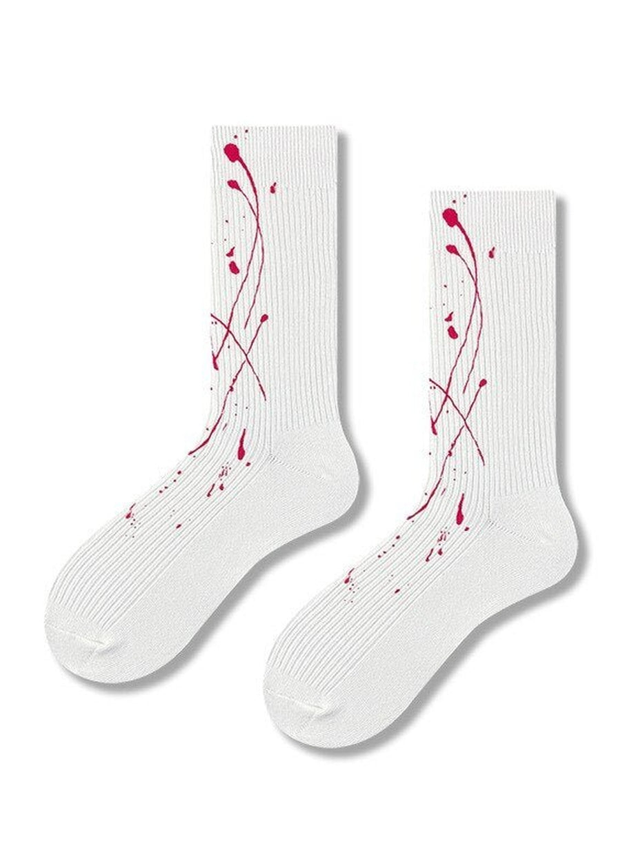 Y2k White printed socks