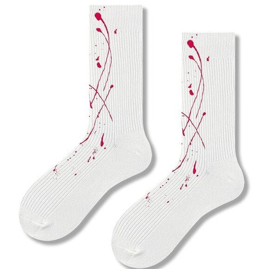 Y2k White printed socks