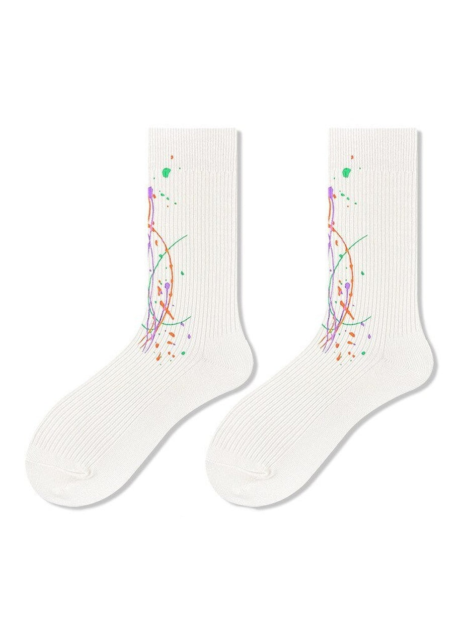 Y2k White printed socks