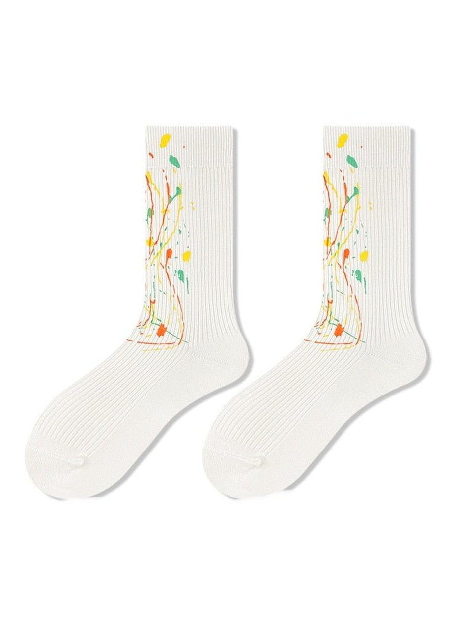 Y2k White printed socks
