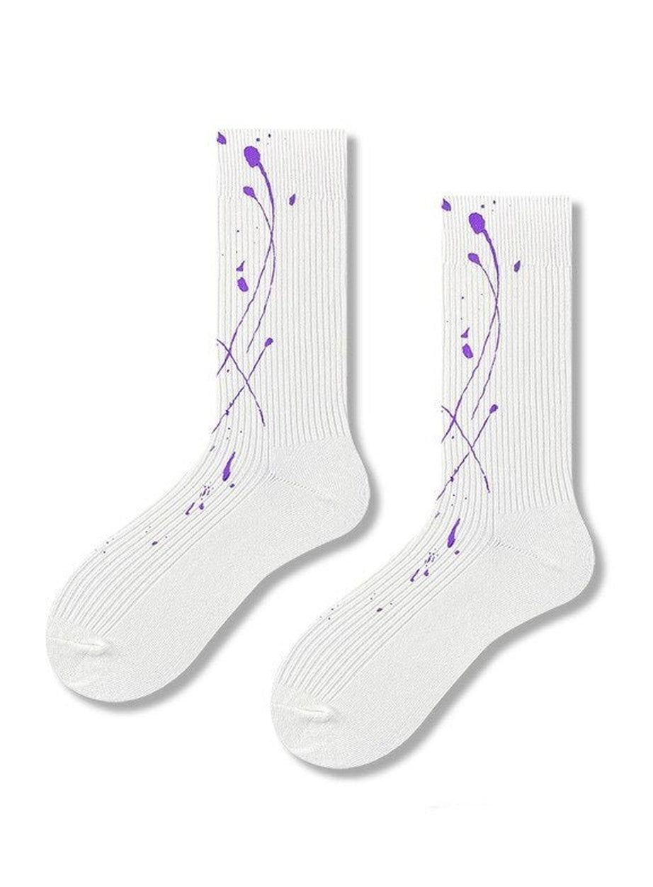 Y2k White printed socks