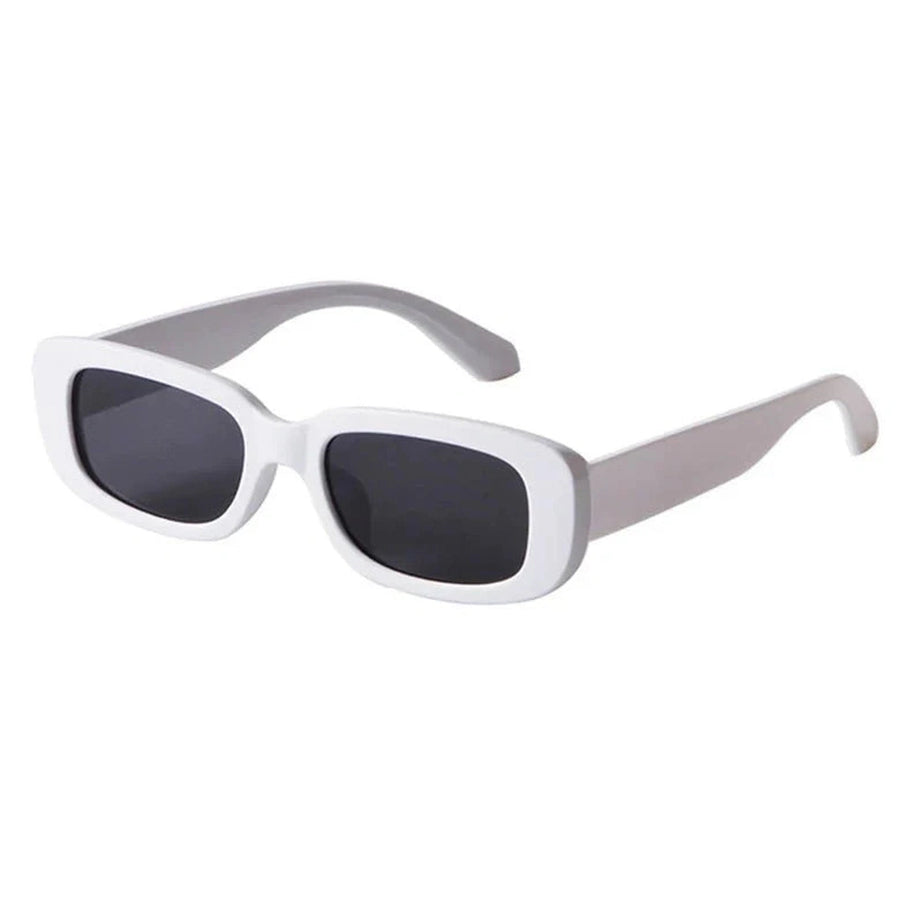 Y2k White Rectangular Sunglasses