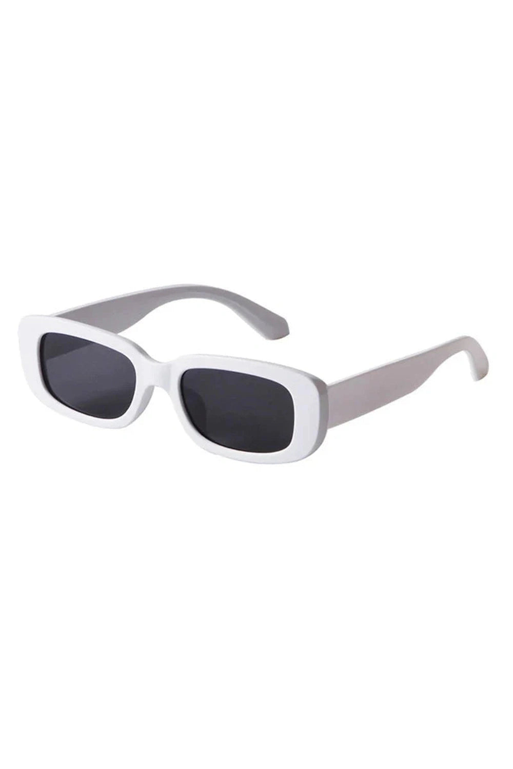 Y2k White Rectangular Sunglasses