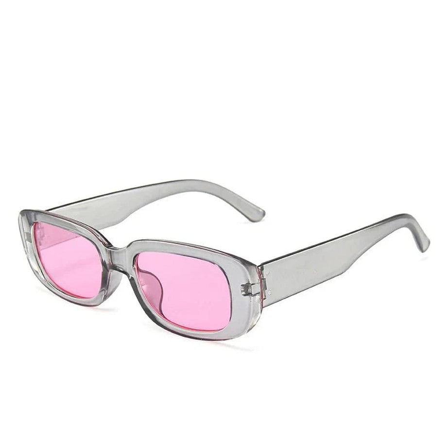 Y2k White Rectangular Sunglasses