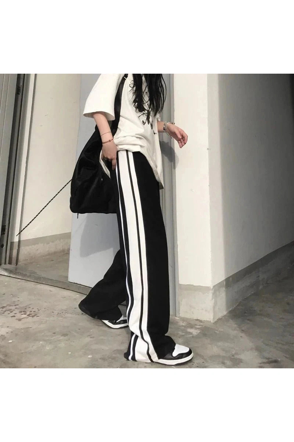 Y2k White Striped Wide Leg Pants