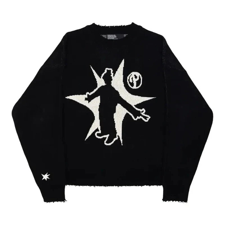 Y2k Winter Knit Hip Hop Sweater