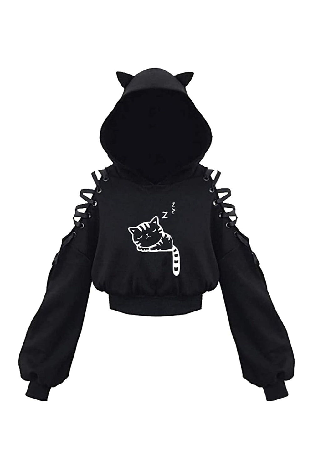 Y2k Witch Style Long Sleeve Crop Hoodie