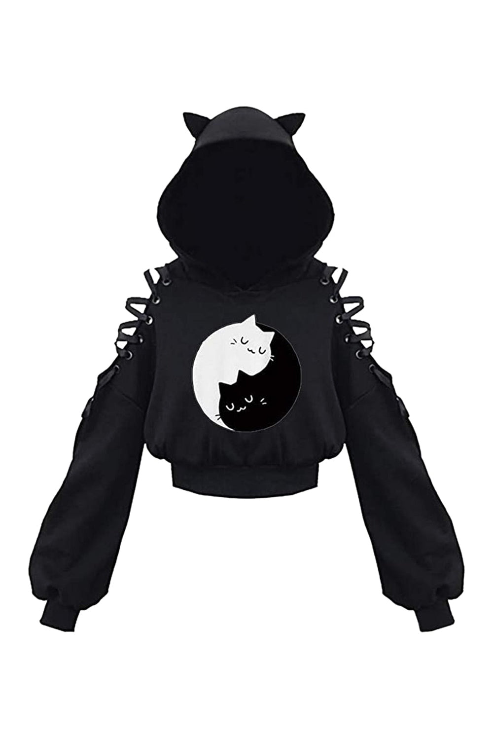 Y2k Witch Style Long Sleeve Crop Hoodie