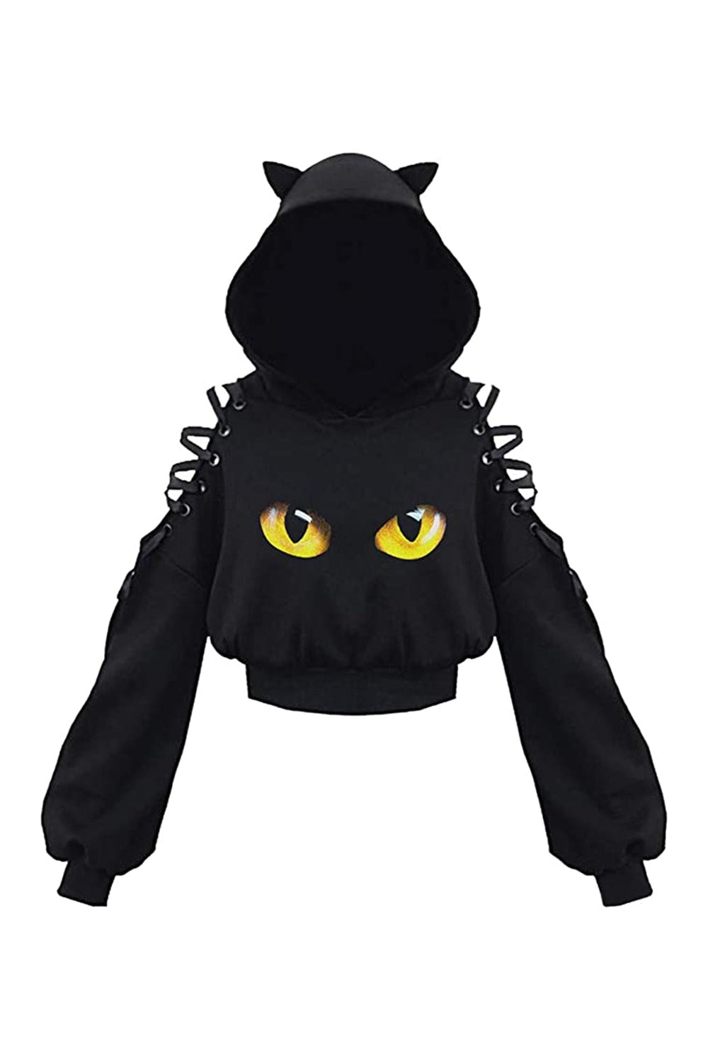 Y2k Witch Style Long Sleeve Crop Hoodie