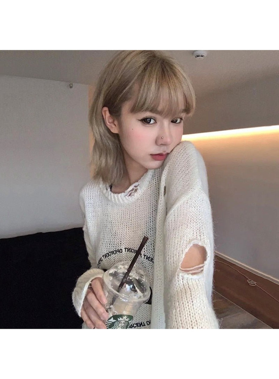 Y2k Aesthetic Hollow Out Sweater