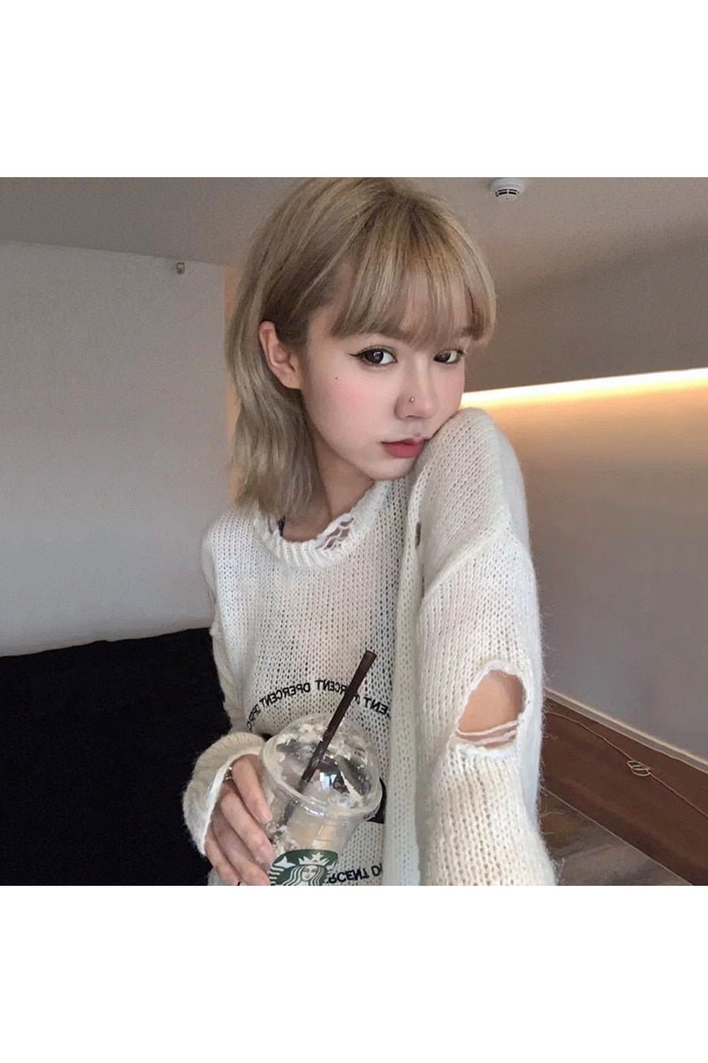 Y2k Aesthetic Hollow Out Sweater