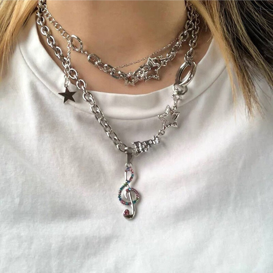 Y2k Aesthetic Shiny Star Necklace