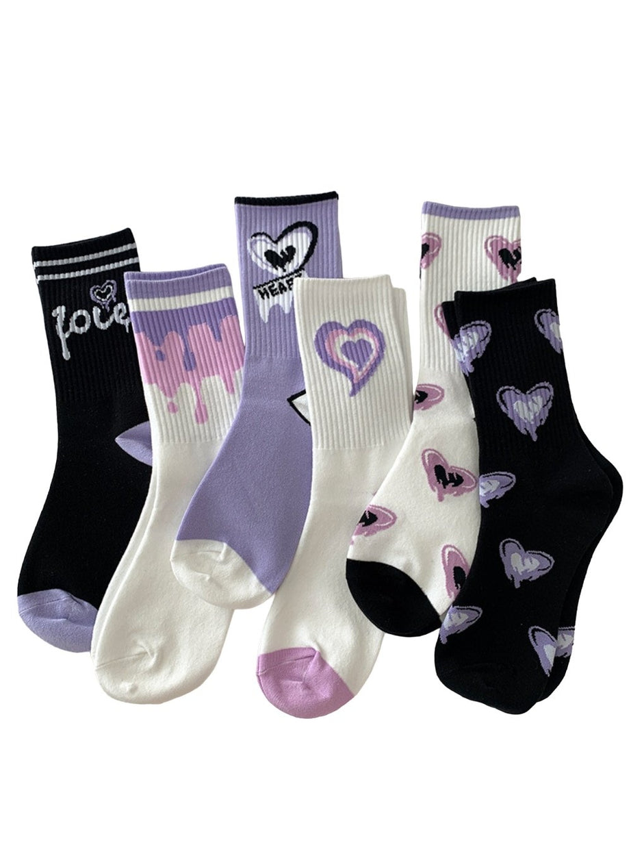 Y2k Aesthetic Striped Tube Socks