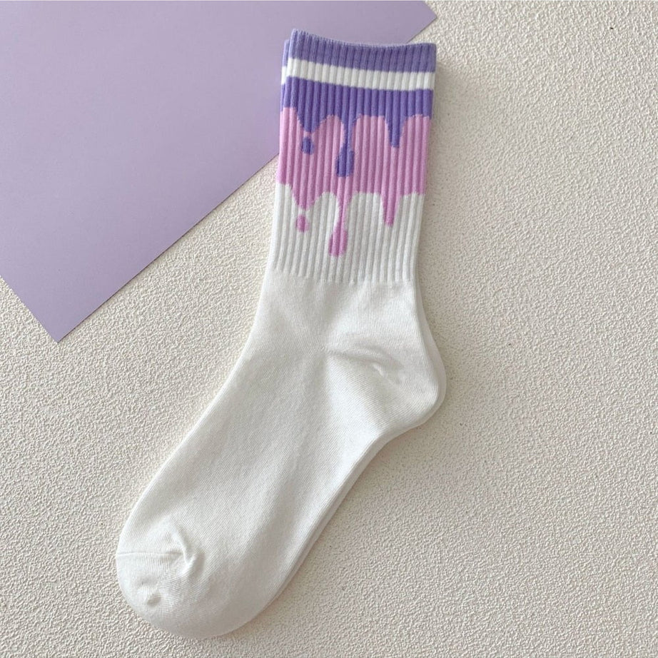 Y2k Aesthetic Striped Tube Socks