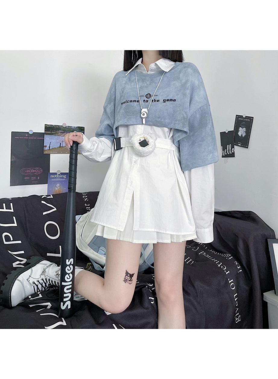 Y2k Aesthetic Tie Dye Crop Sweatshirt