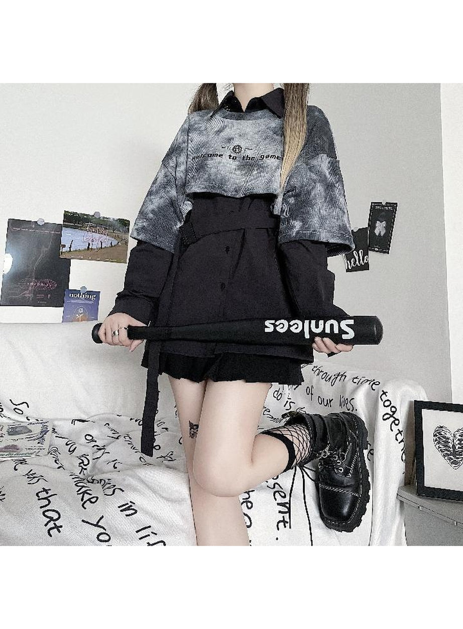 Y2k Aesthetic Tie Dye Crop Sweatshirt