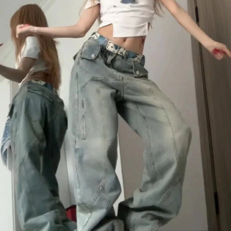 Y2k Baggy Street Wide Leg Jeans -