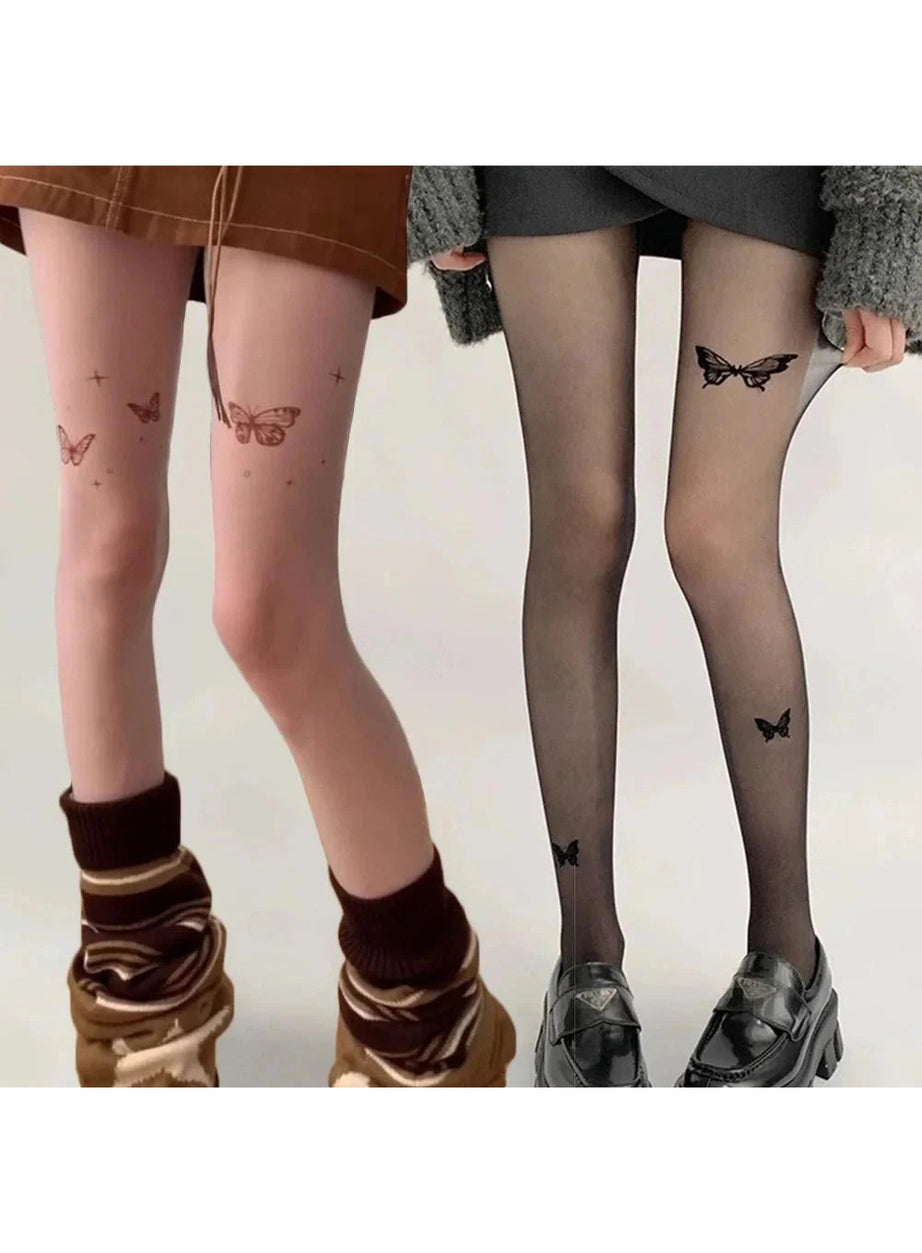 Y2k Butterfly Silk Tights