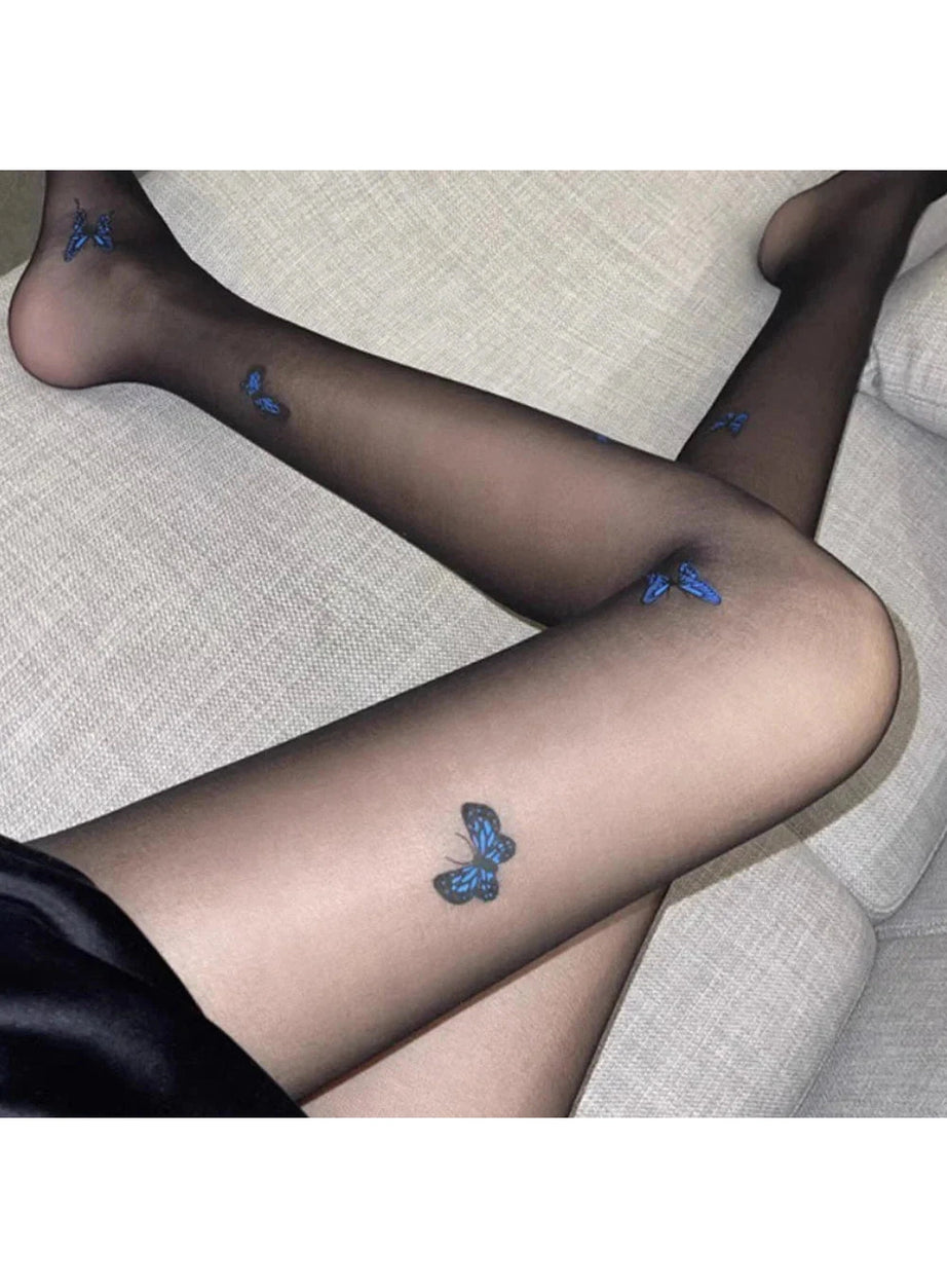 Y2k Butterfly Silk Tights