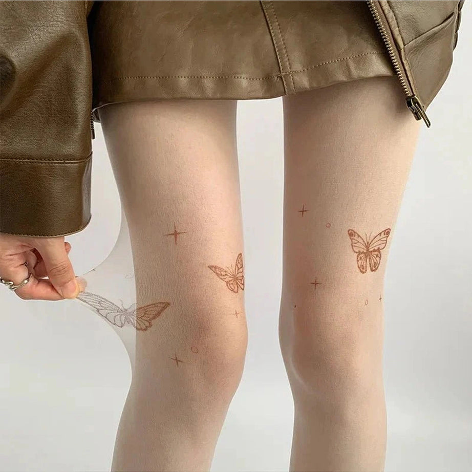 Y2k Butterfly Silk Tights