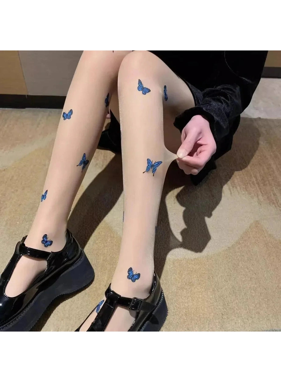 Y2k Butterfly Silk Tights
