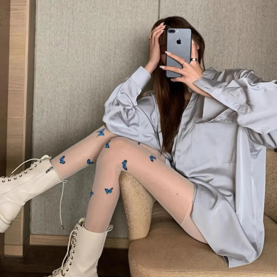 Y2k Butterfly Silk Tights