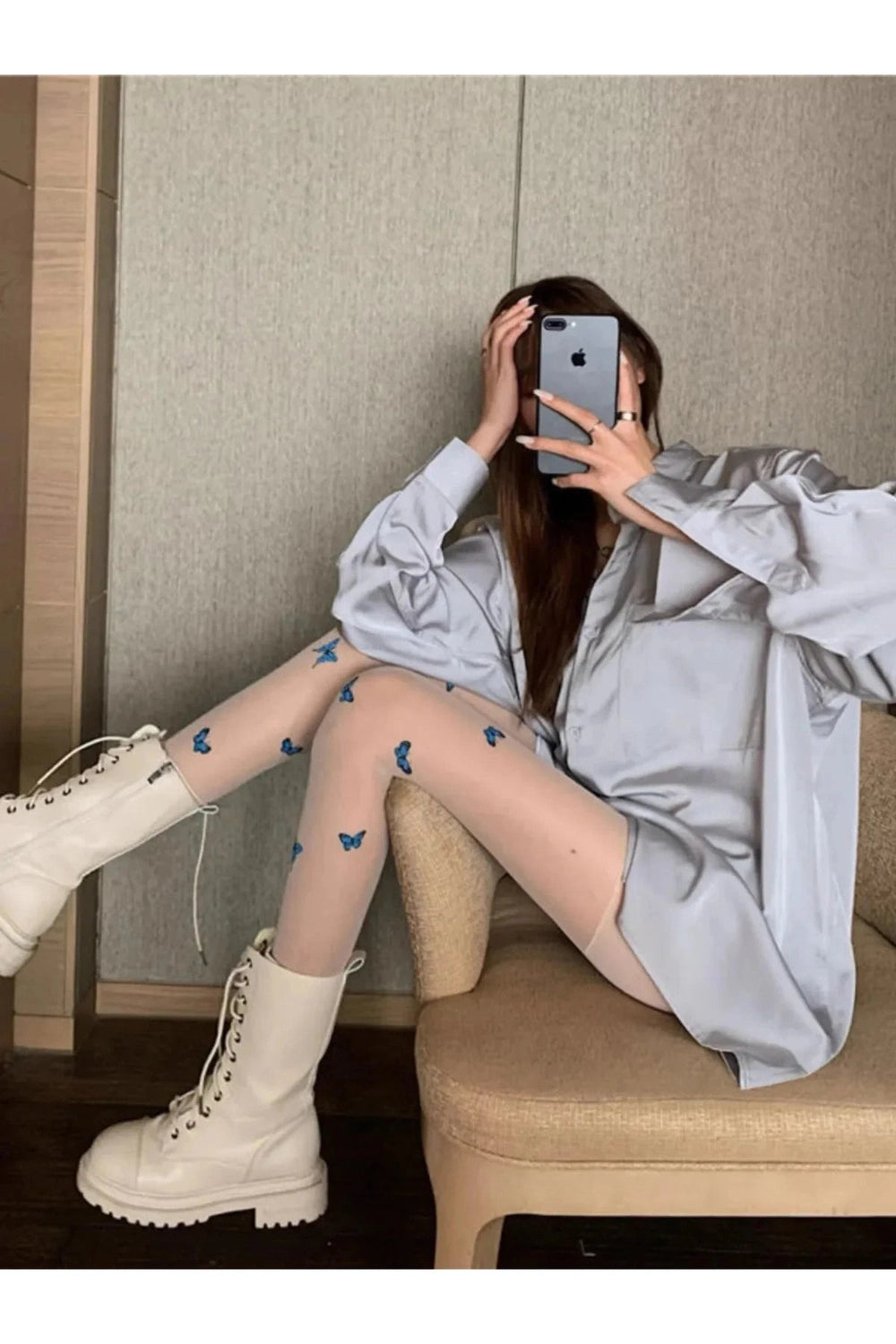 Y2k Butterfly Silk Tights