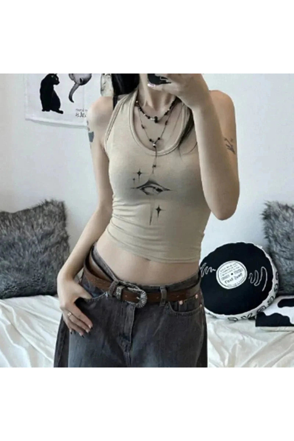 Y2k Devil's Eyes Retro Top