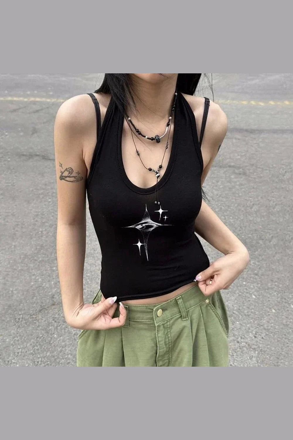 Y2k Devil's Eyes Retro Top