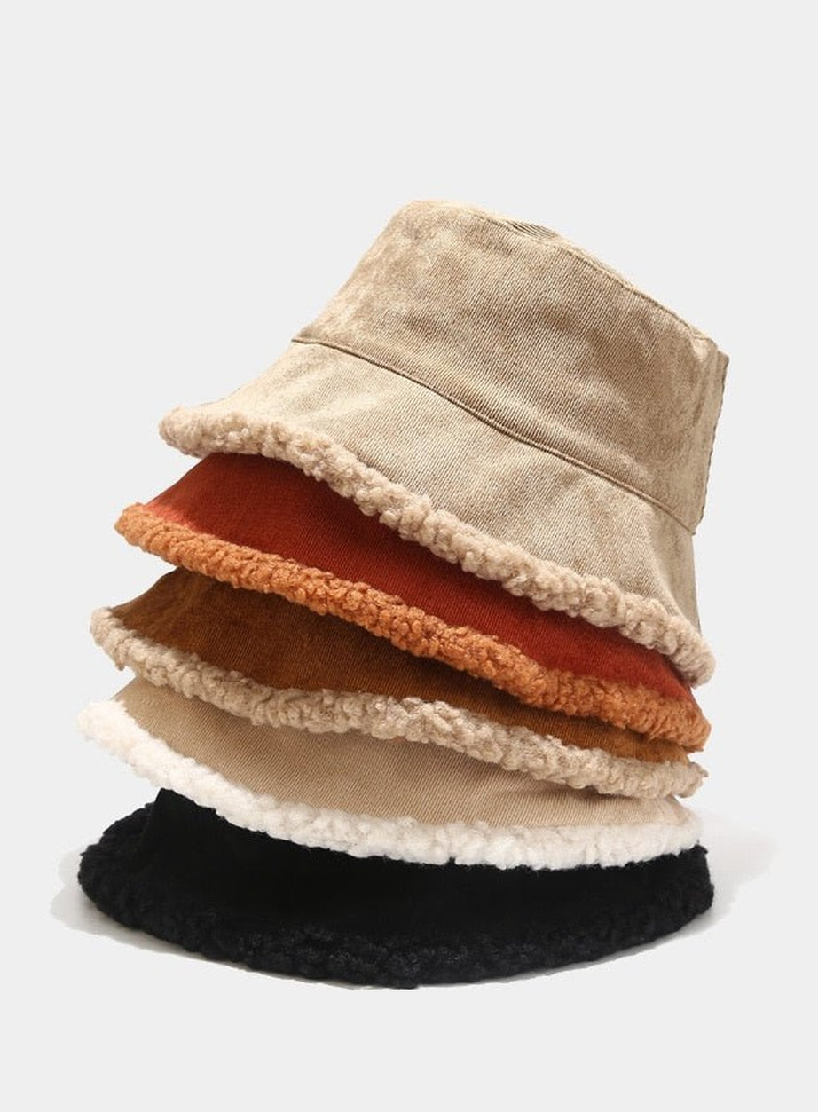 Y2k Faux Fur Bucket Hat