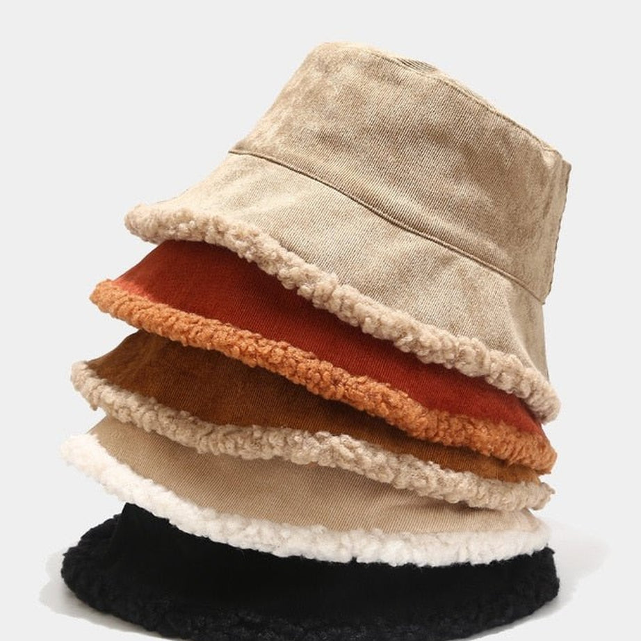 Y2k Faux Fur Bucket Hat