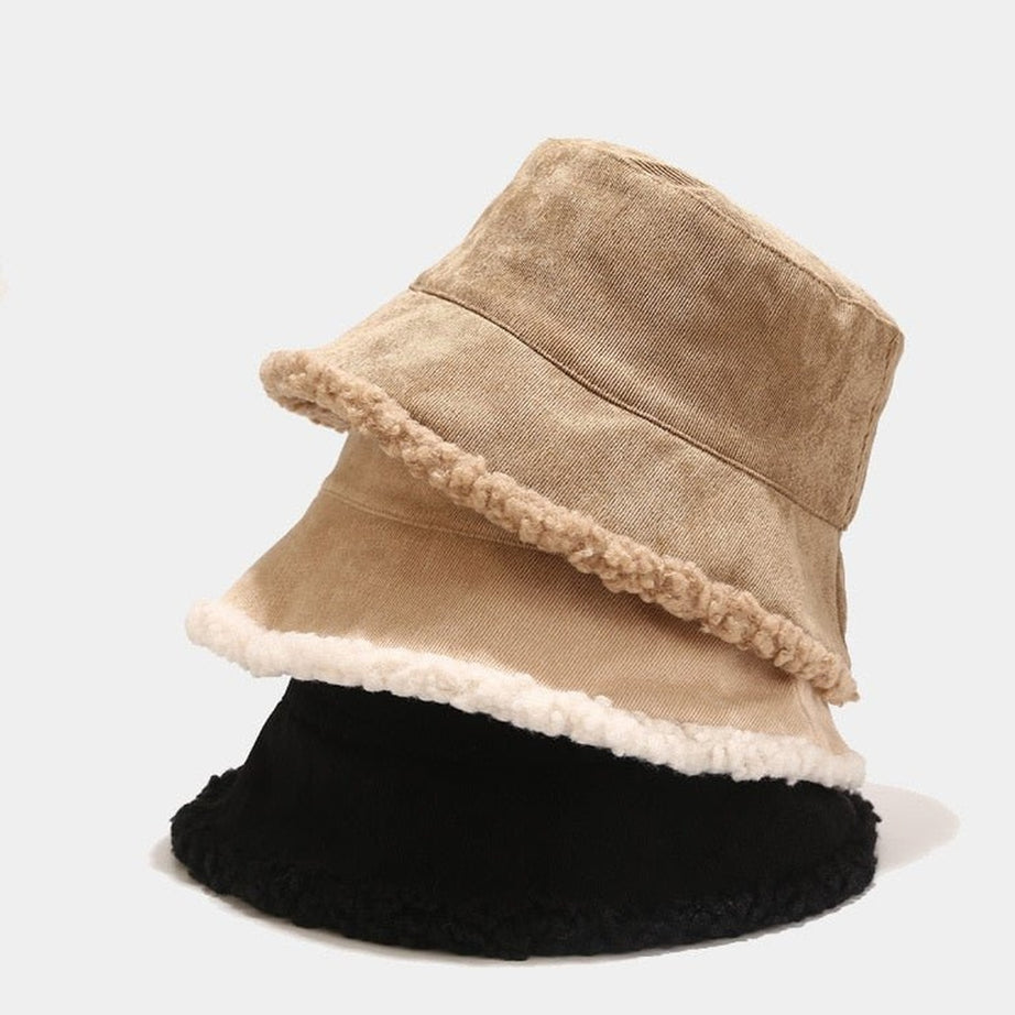 Y2k Faux Fur Bucket Hat