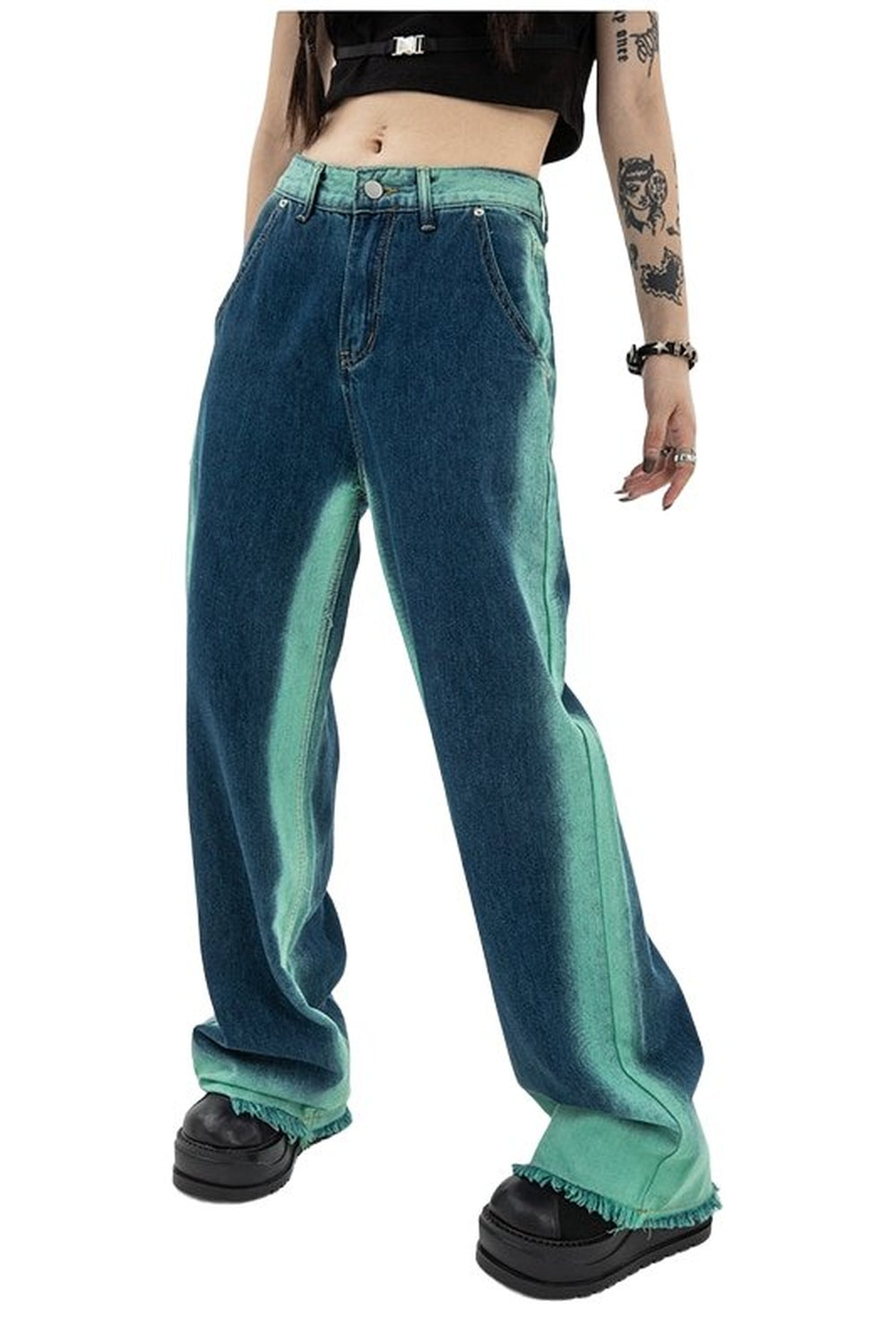 Y2k Gradient Color Jeans