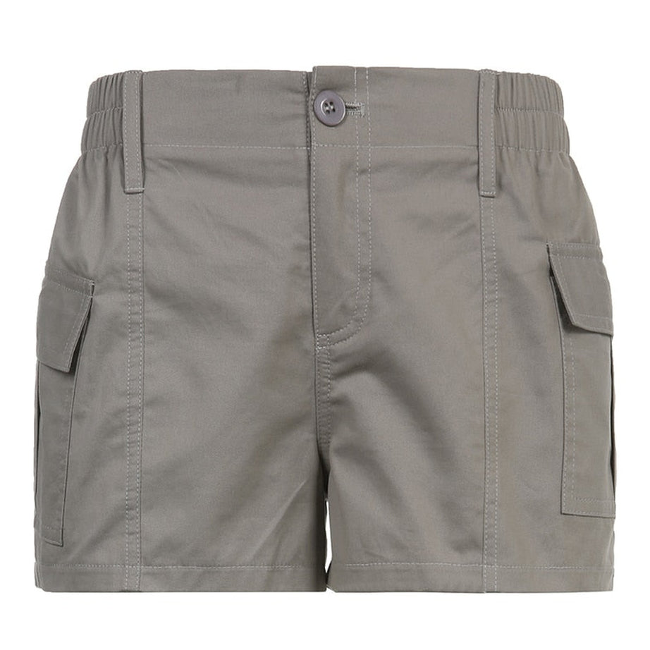 Y2k Acubi Grey Cargo Shorts