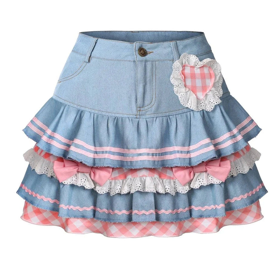 Y2k Kawaii Denim Mini Skirt