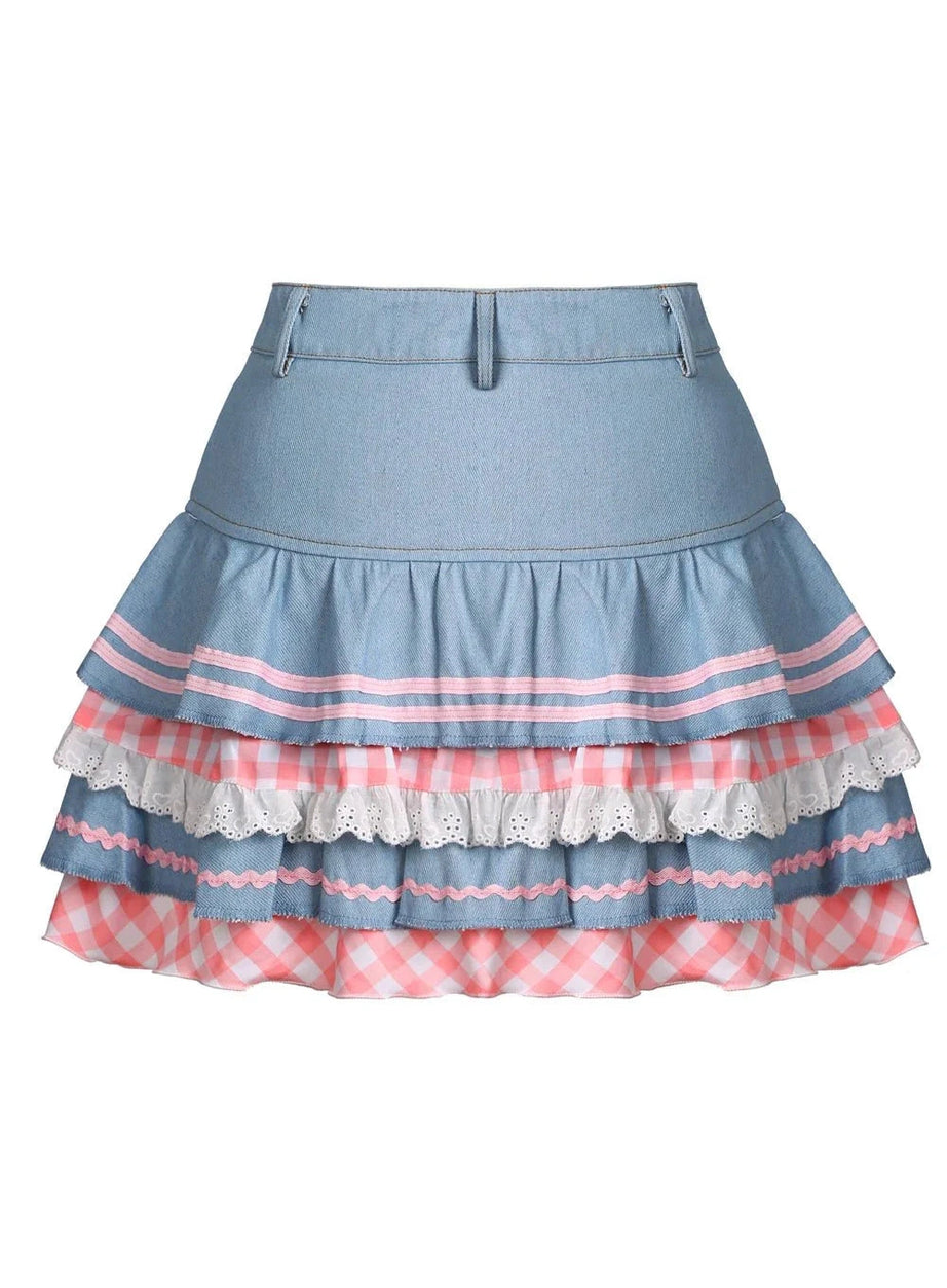 Y2k Kawaii Denim Mini Skirt
