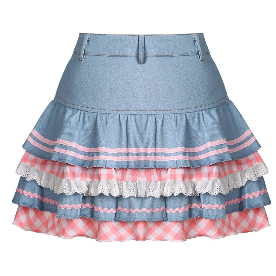 Y2k Kawaii Denim Mini Skirt