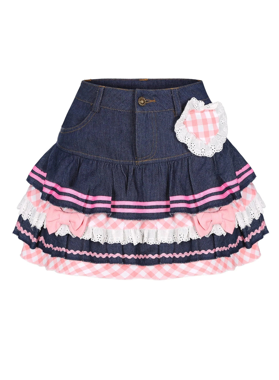Y2k Kawaii Denim Mini Skirt