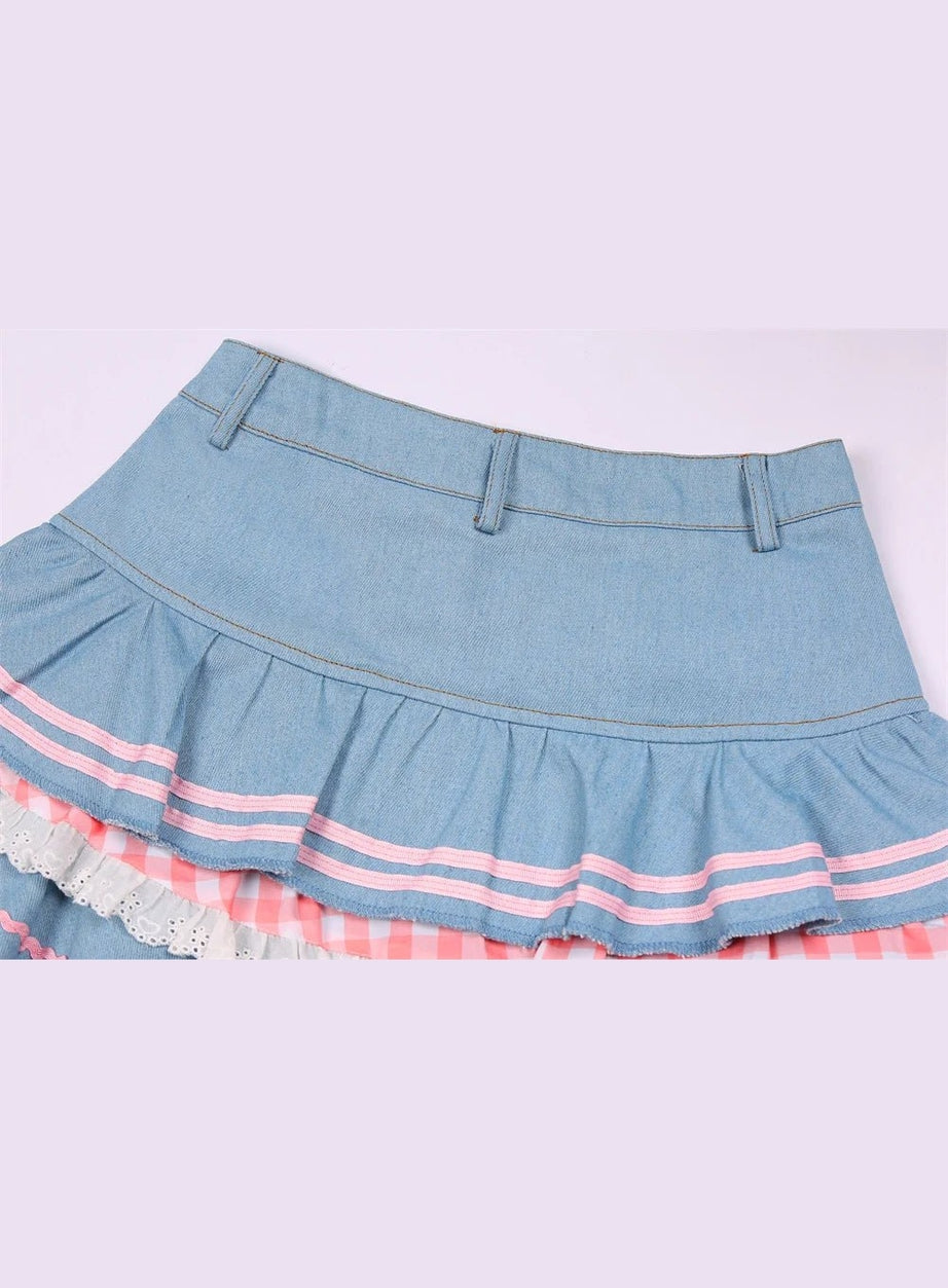 Y2k Kawaii Denim Mini Skirt