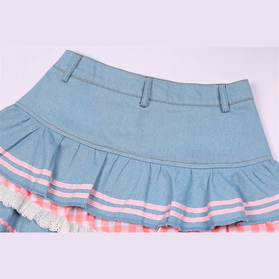 Y2k Kawaii Denim Mini Skirt