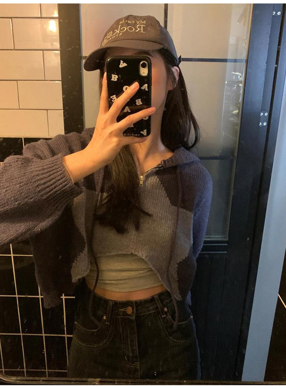 Y2k Knit Crop Cardigan