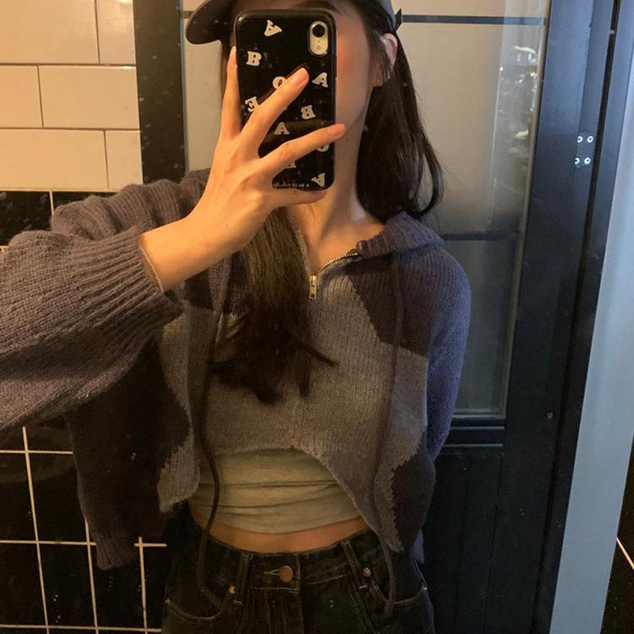 Y2k Knit Crop Cardigan