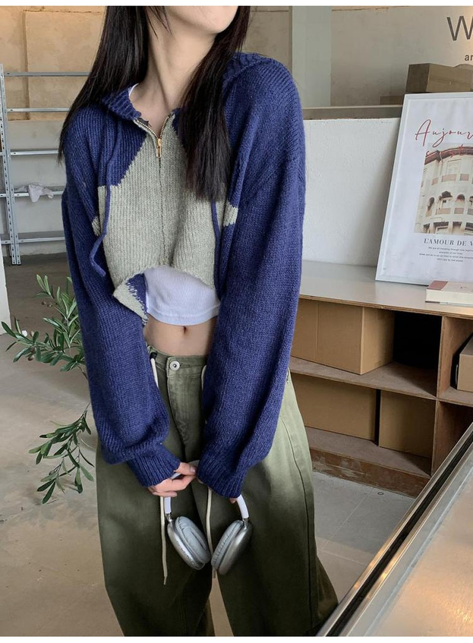 Y2k Knit Crop Cardigan