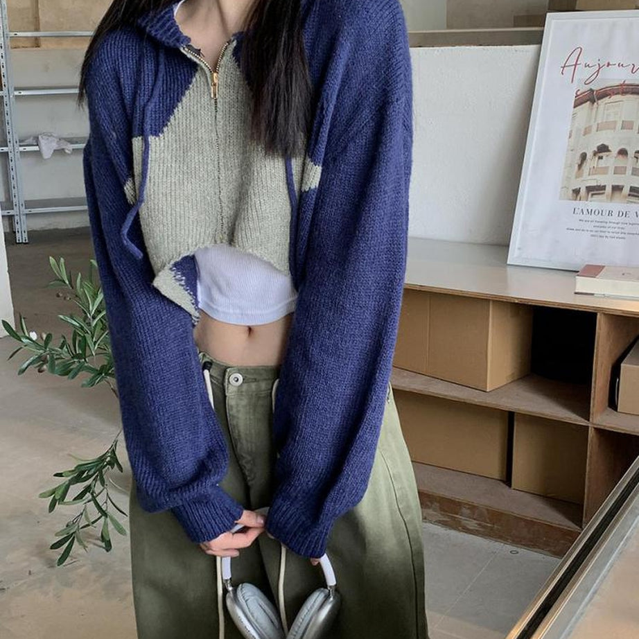 Y2k Knit Crop Cardigan