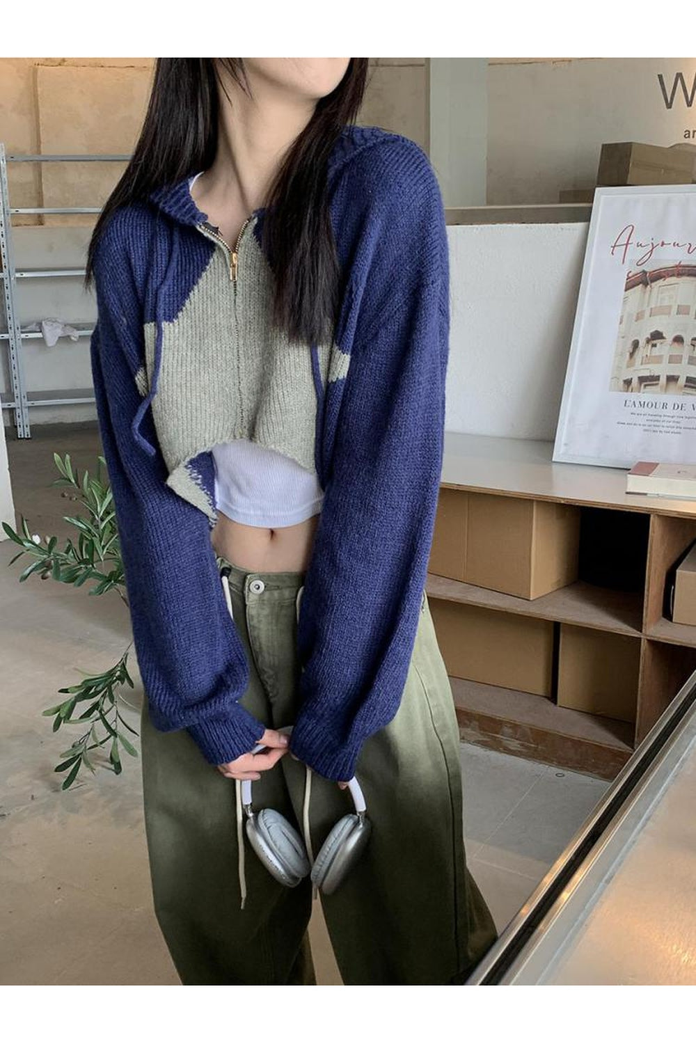 Y2k Knit Crop Cardigan